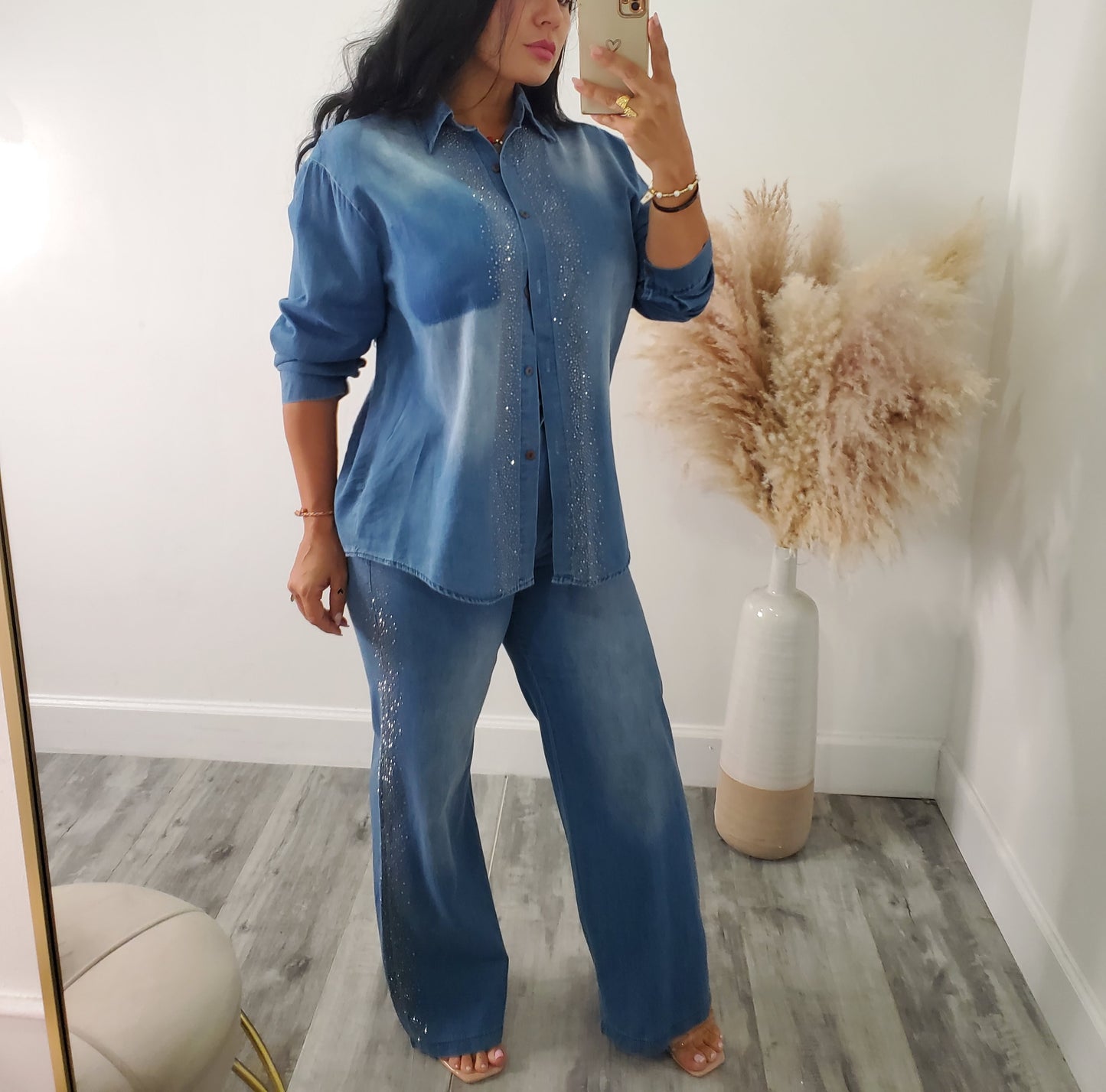DENIM PANT SET