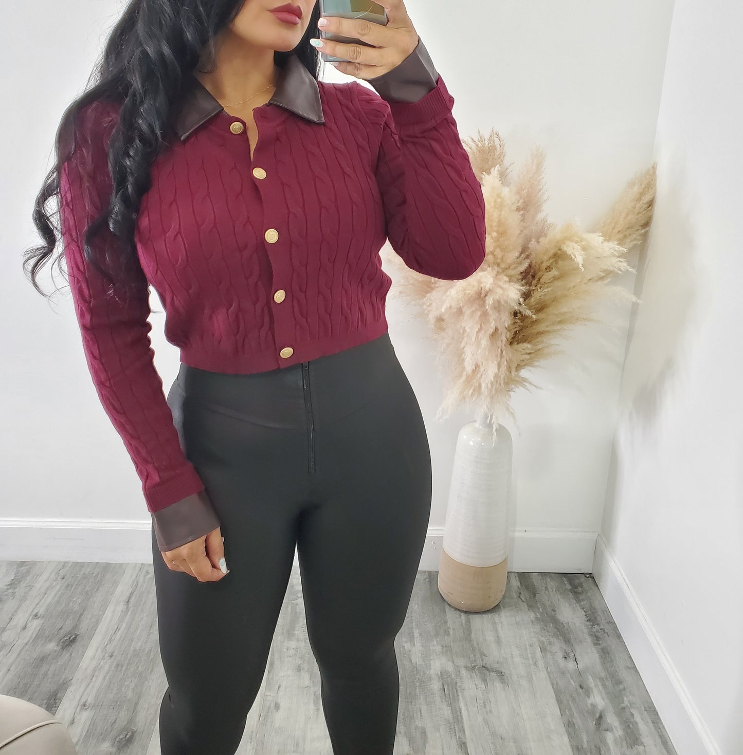 Cabo leather sweater