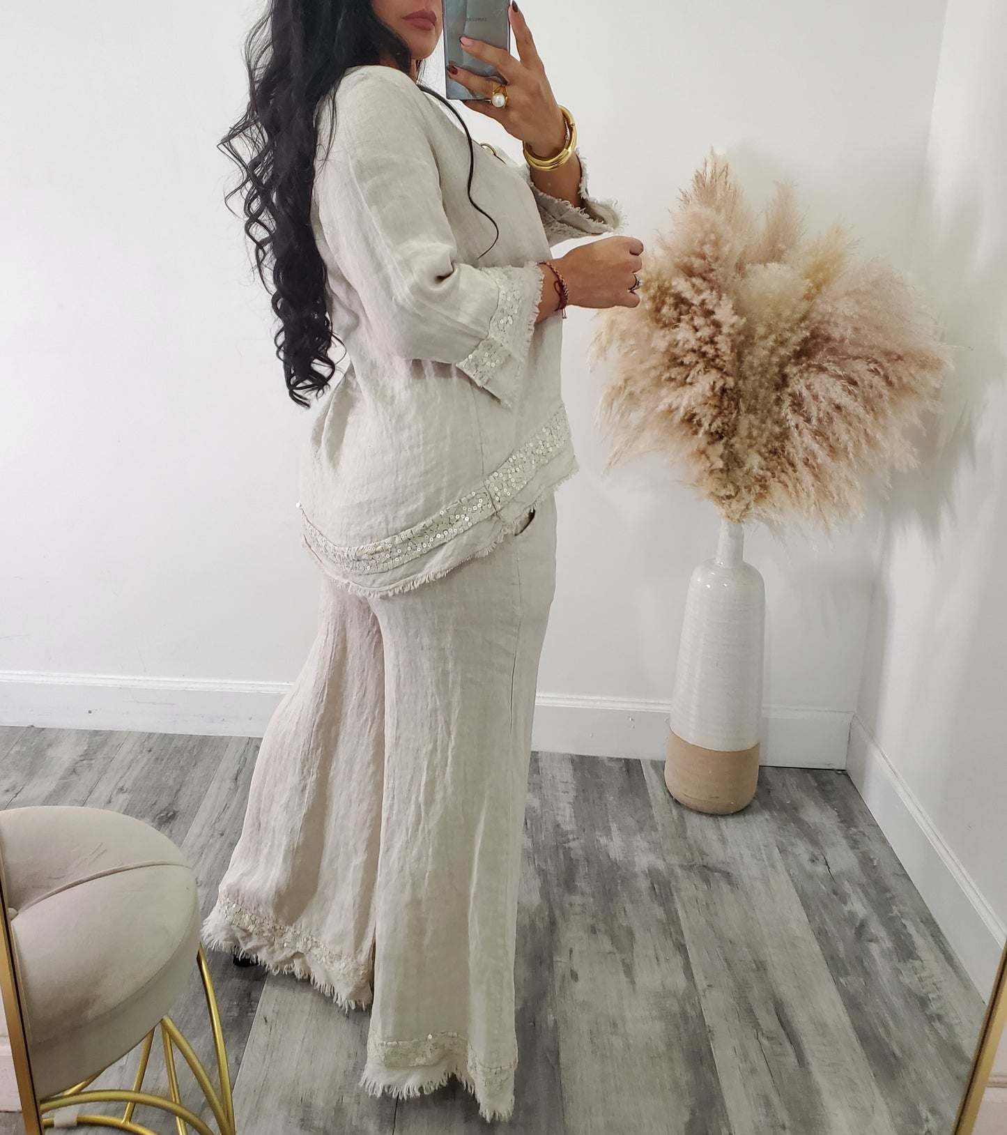 Gloria linen pant set
