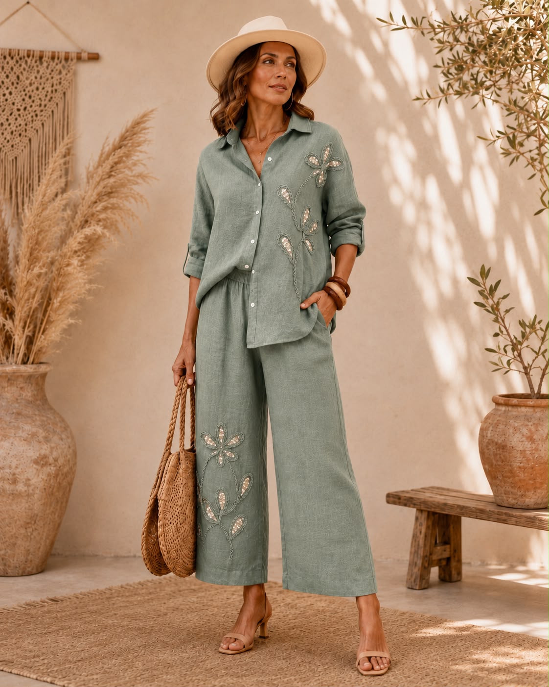 CELINE LINEN PANT SET