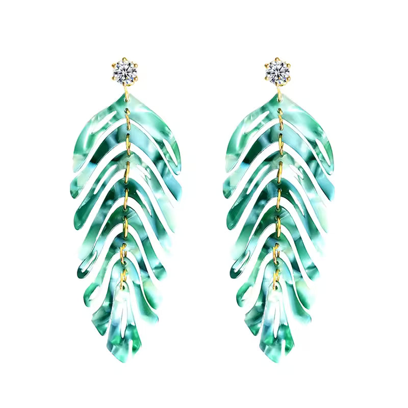 Leaf drop earrings