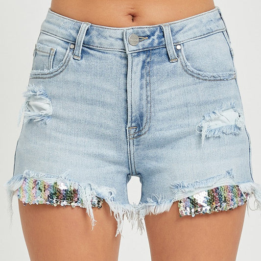 VALEN SEQUIN DETAIL SHORTS