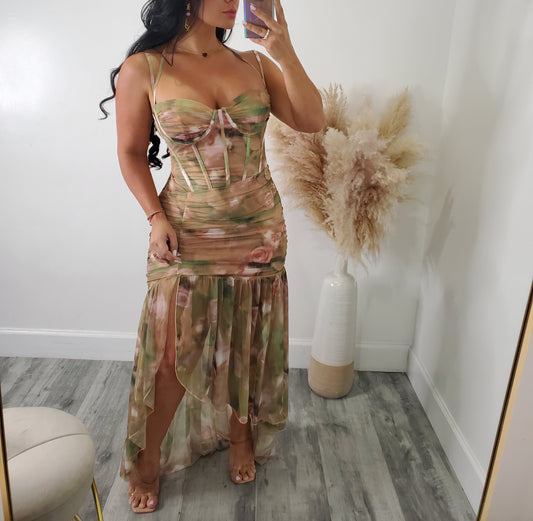 Flower fields maxi dress