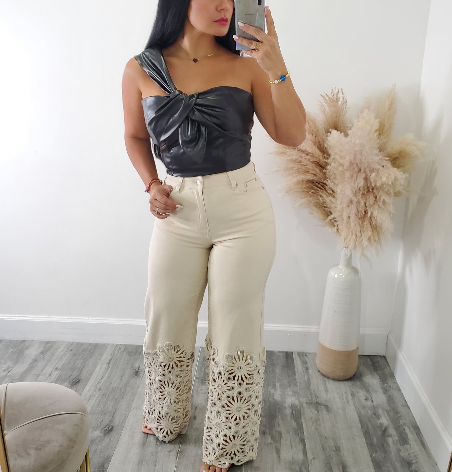 CRAZY LEATHER TOP