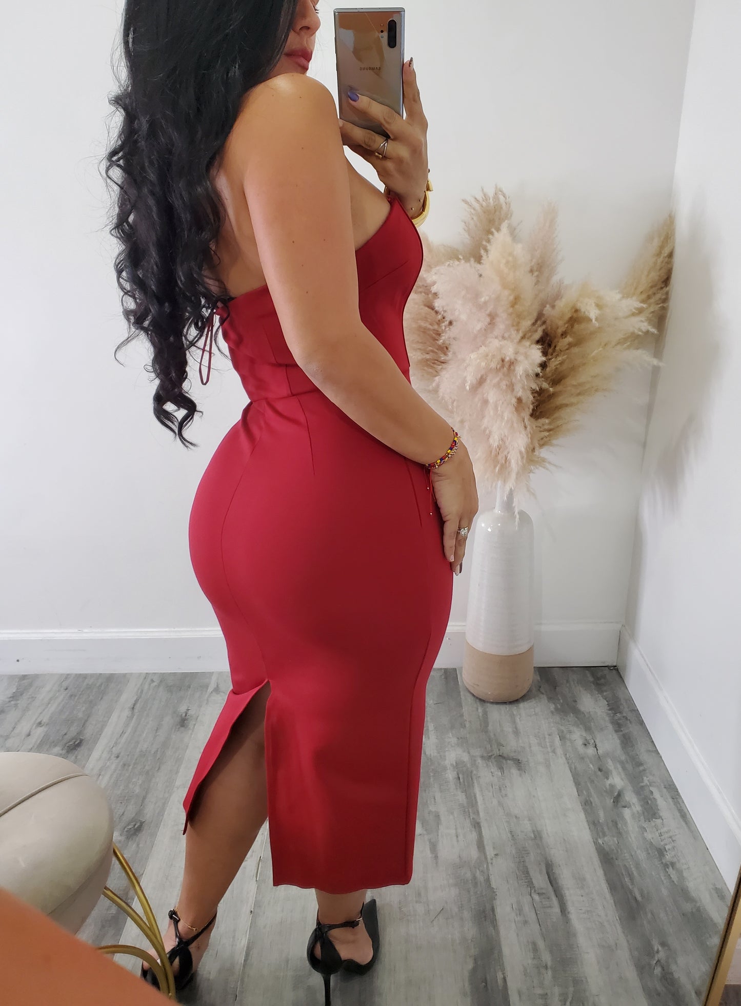 Bow detail midi dress