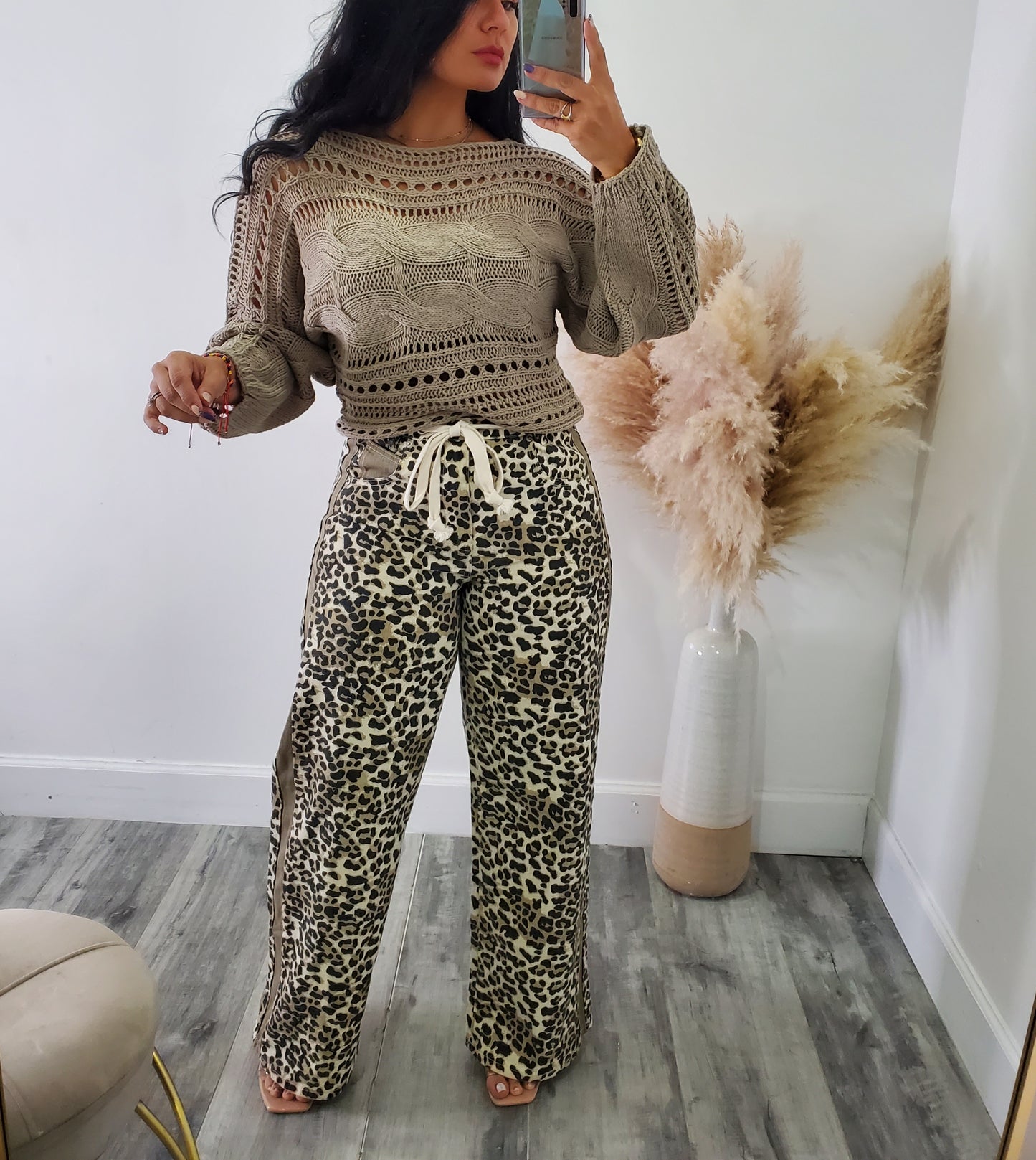 Crocheted Open-knit sweater