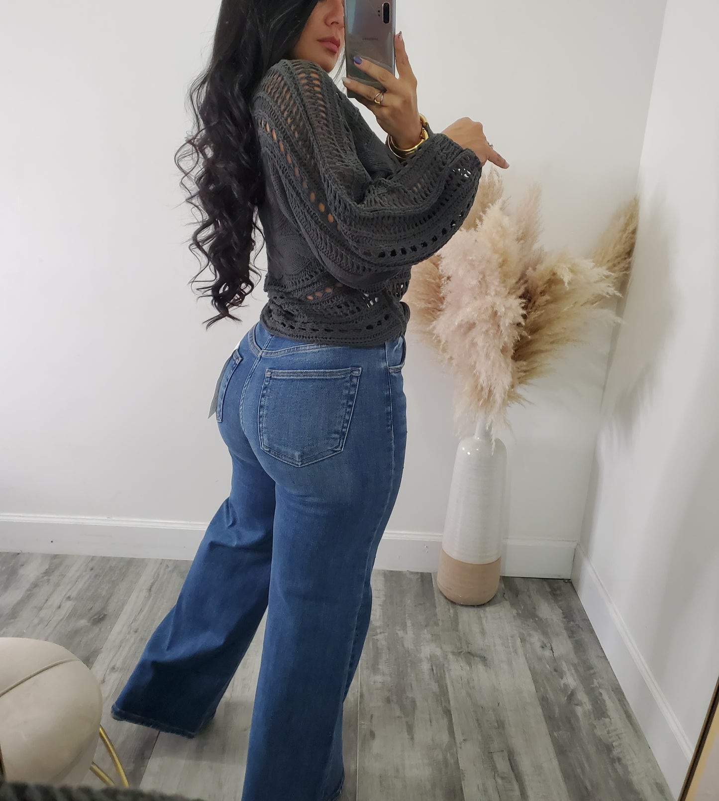 Crocheted Open-knit sweater