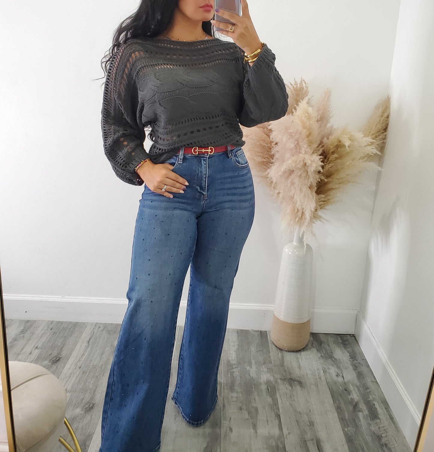 Crocheted Open-knit sweater