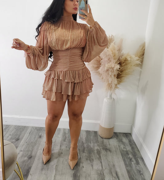 METALLIC MINI DRESS