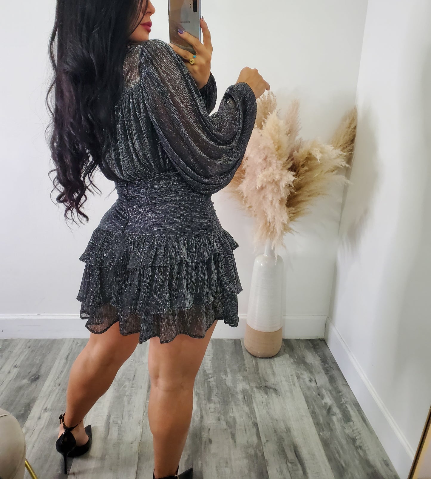 METALLIC MINI DRESS