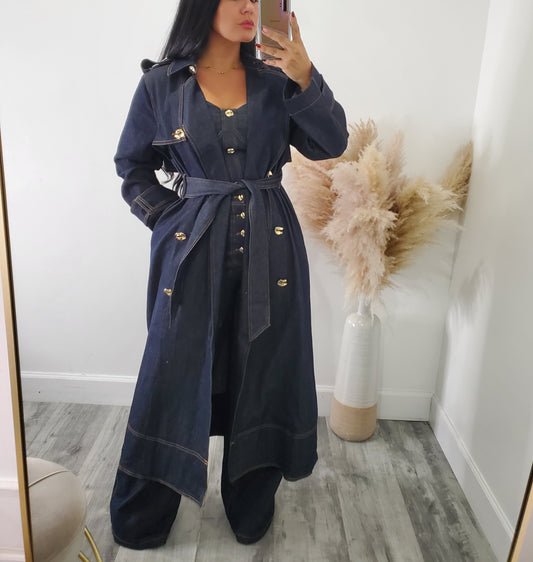 Monaco denim pant set