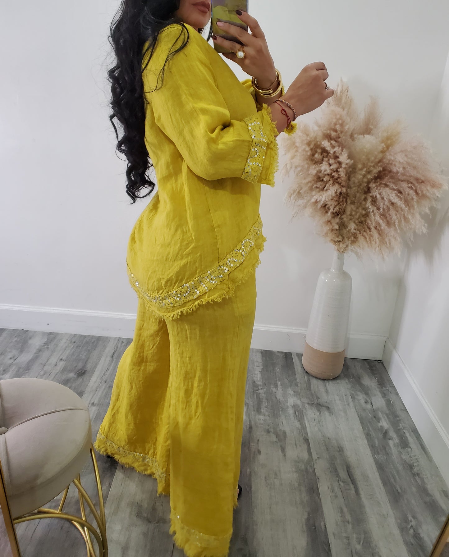 Gloria linen pant set