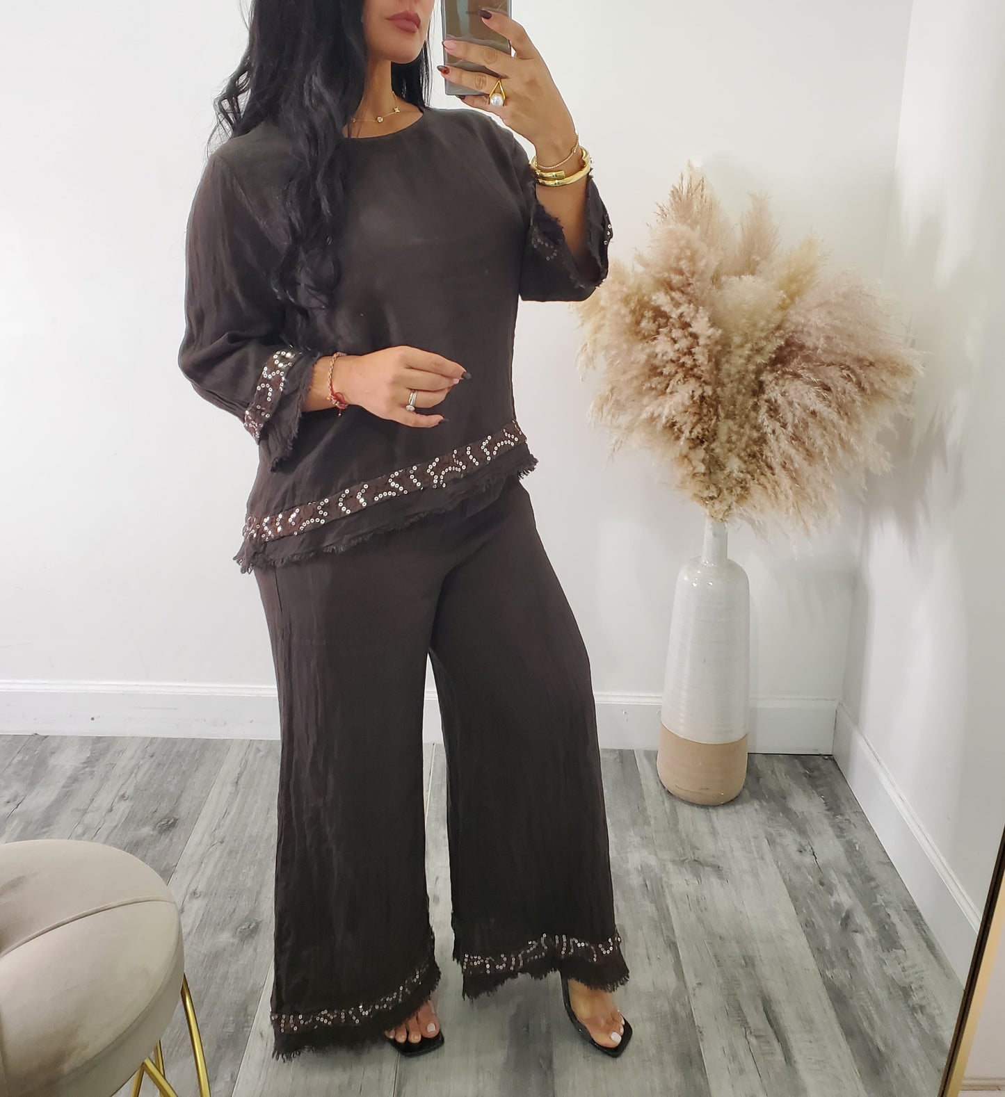 Gloria linen pant set