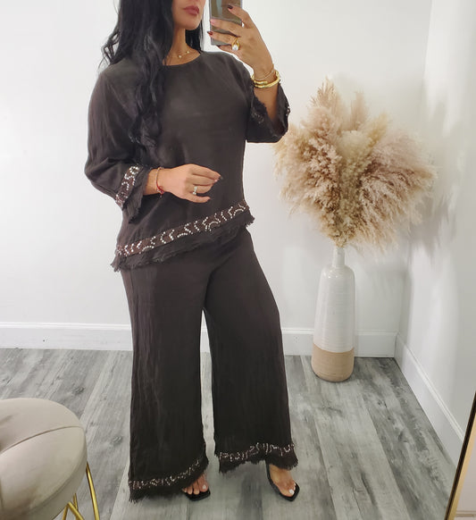 Gloria linen pant set