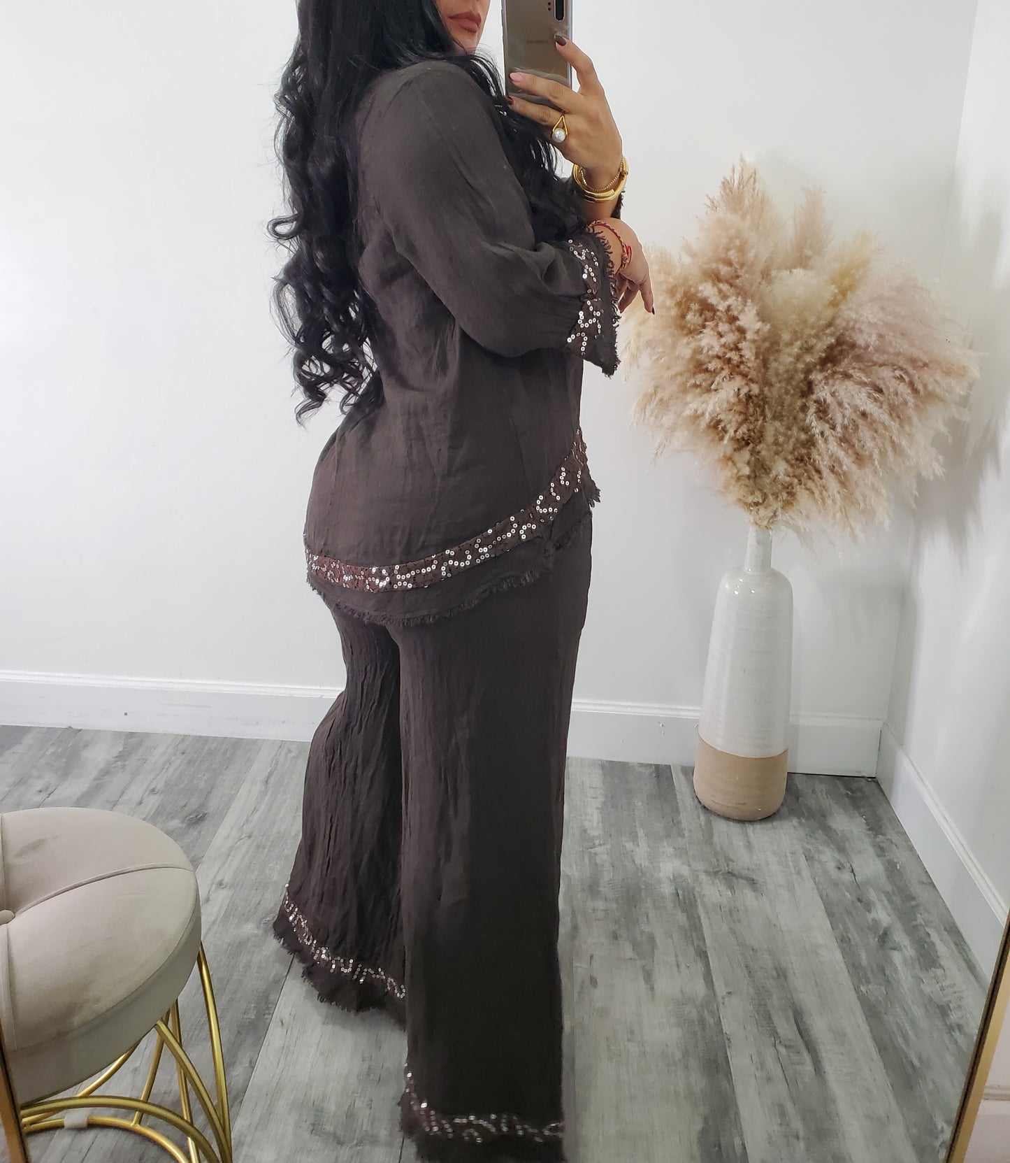 Gloria linen pant set