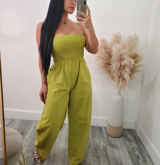 MATCHA BARREL JUMPSUIT