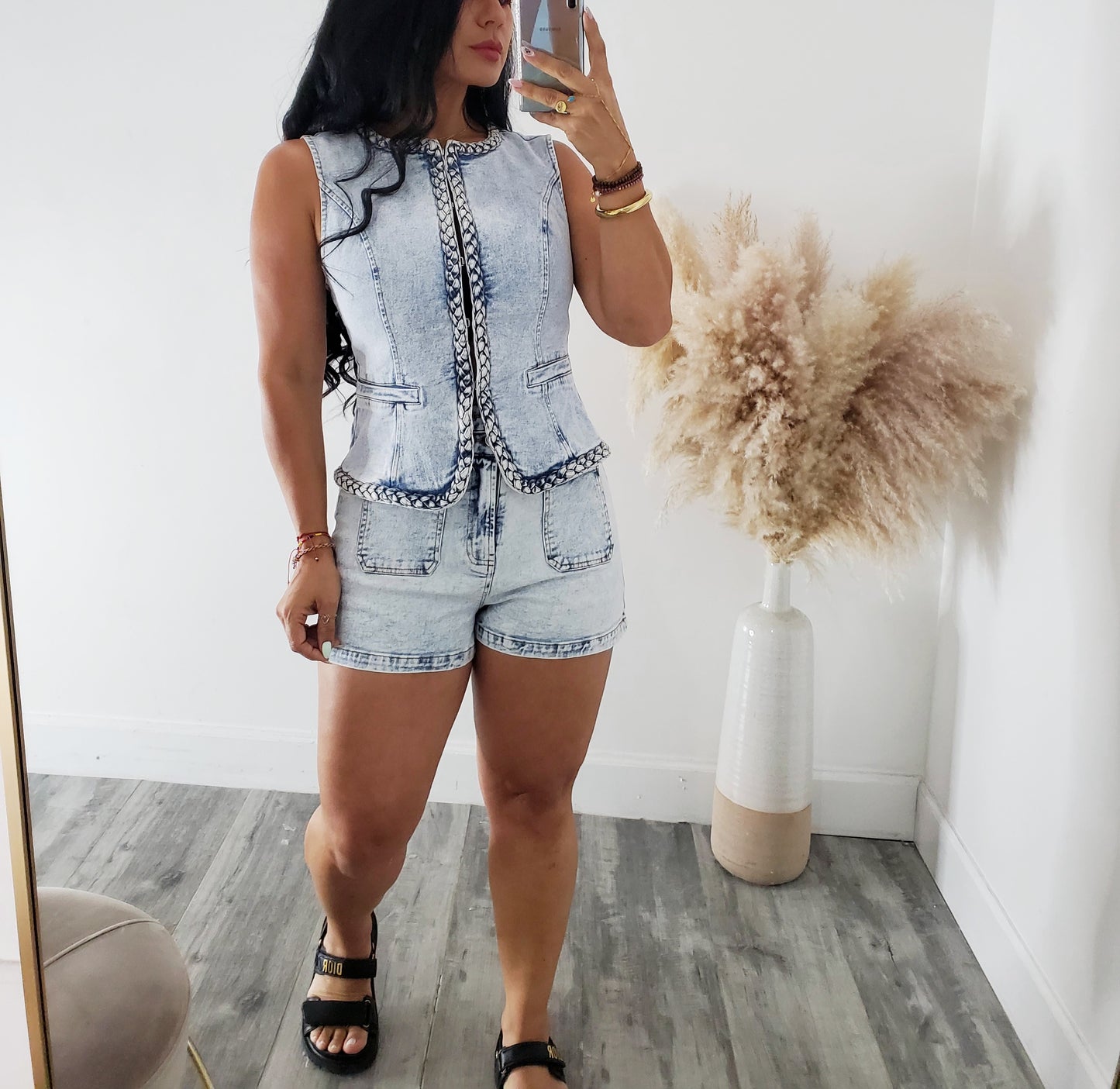 DENIM SHORT SET