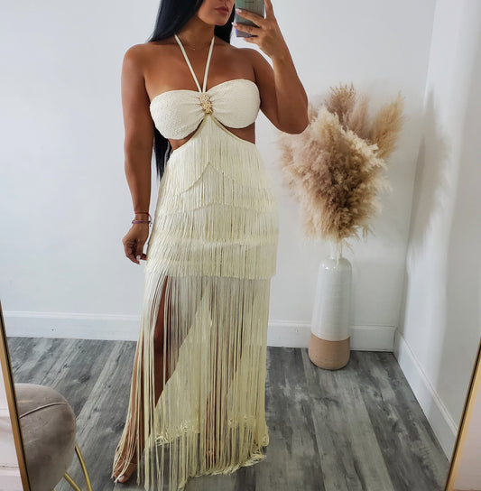 GOLDEN MUSE MAXI DRES