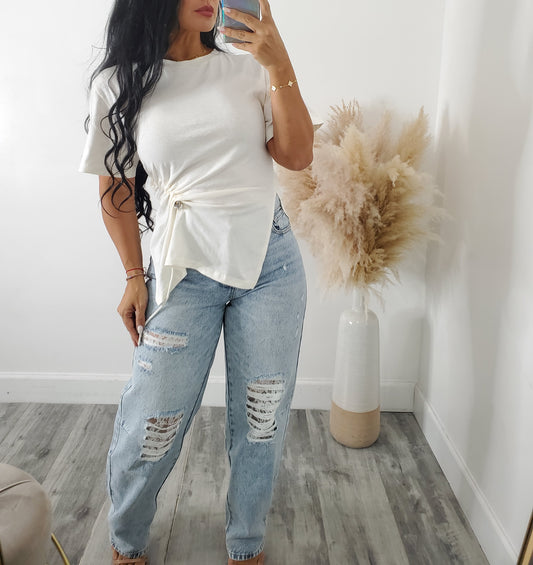 LACE DETAIL JEANS