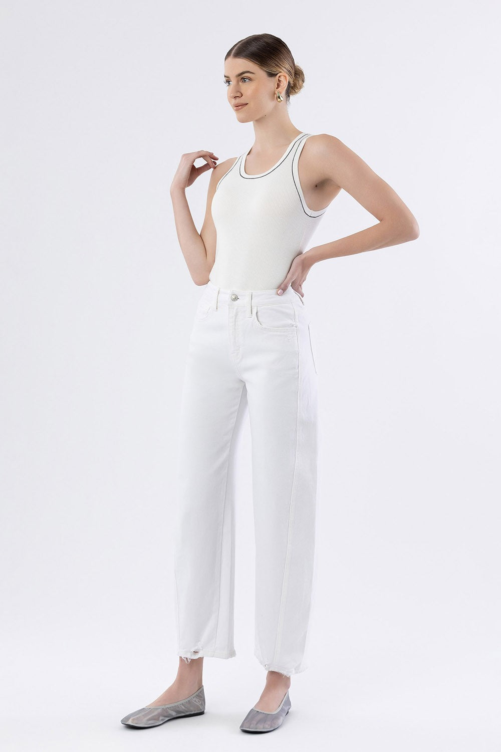 Super High Rise Panel Barrel Jeans