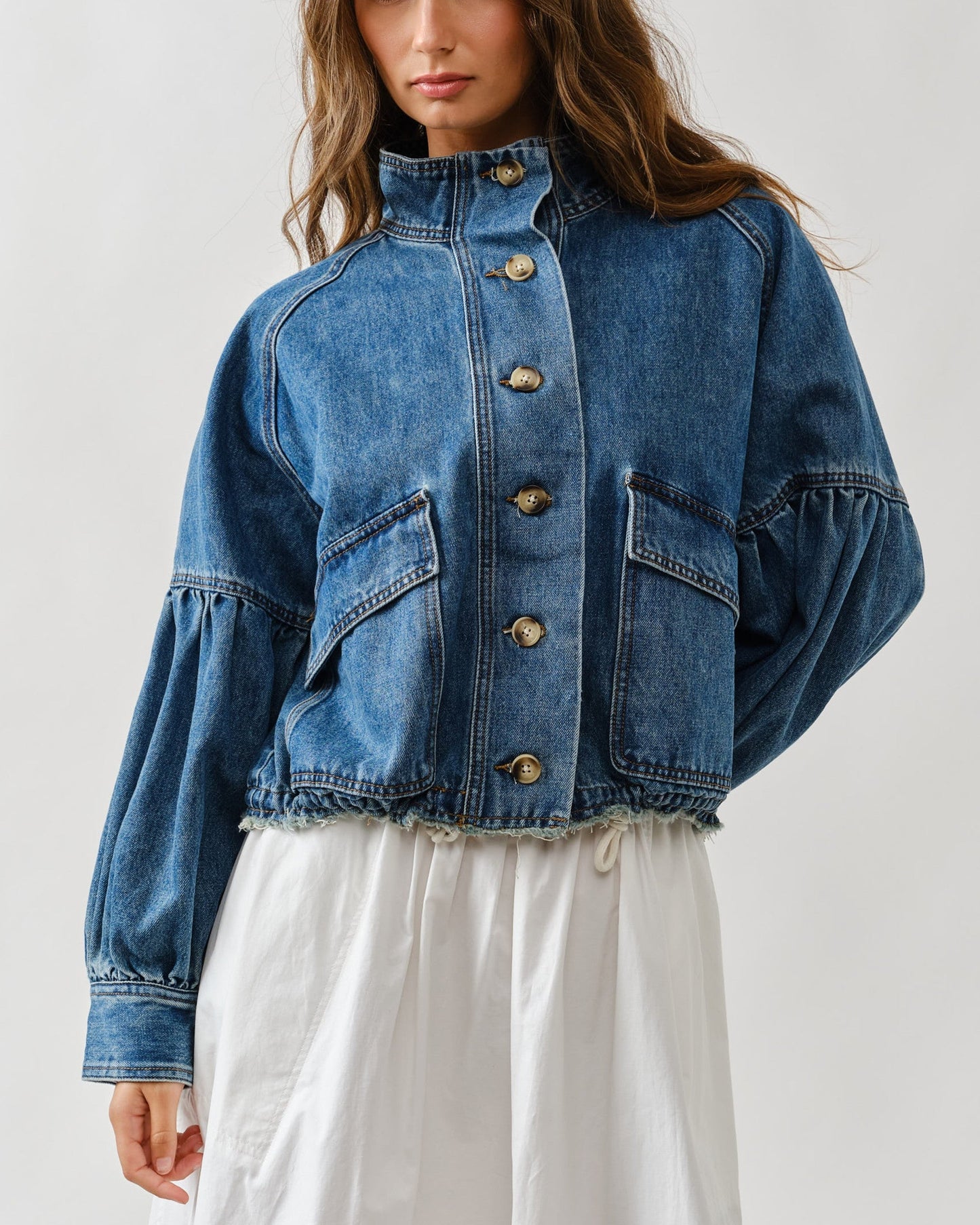 Denim jacket Draw-sting Waist