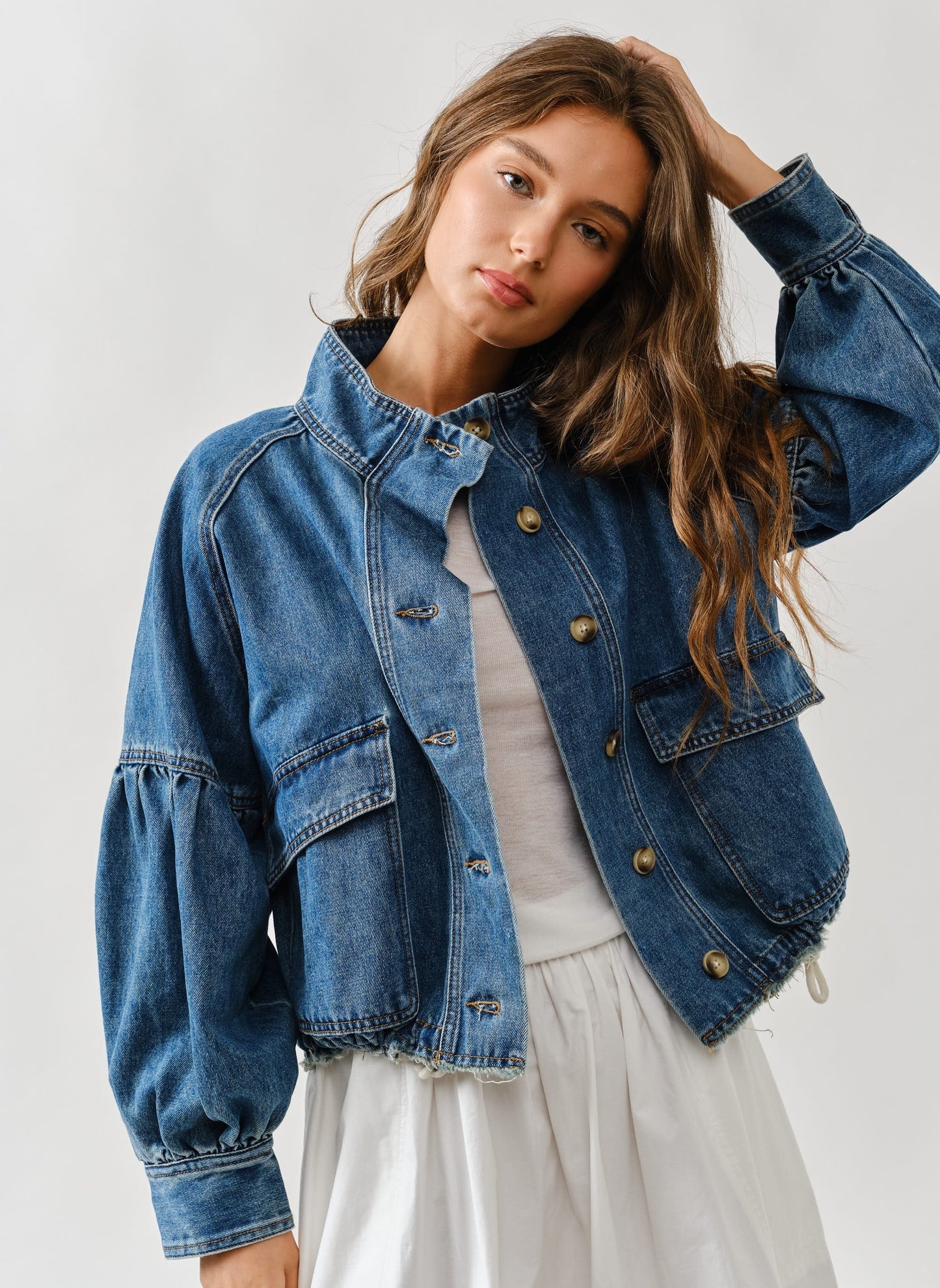 Denim jacket Draw-sting Waist