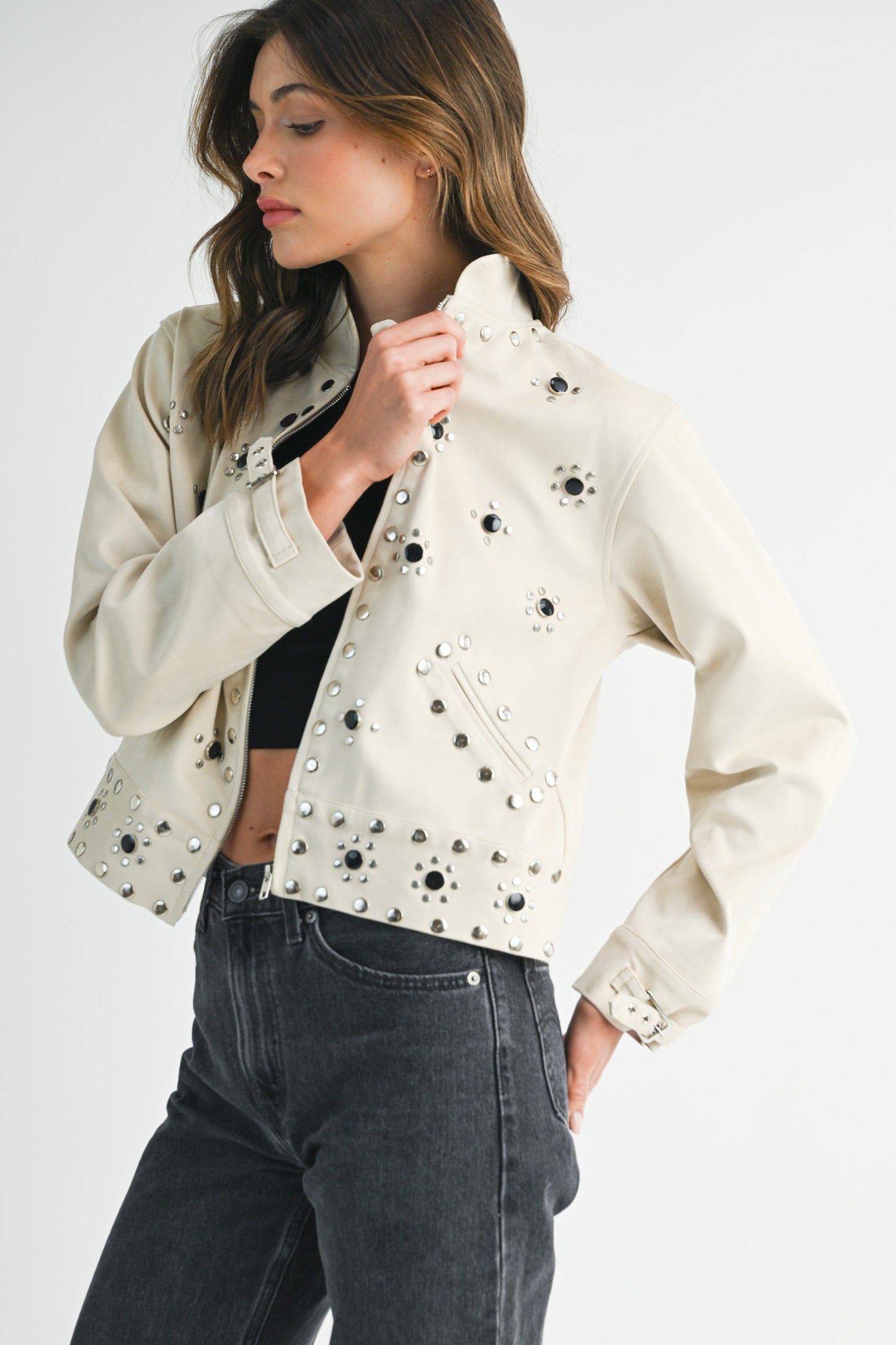 Zip-front Jacket With Stud Details