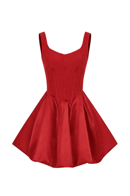 Bandage Satin Flare Dress