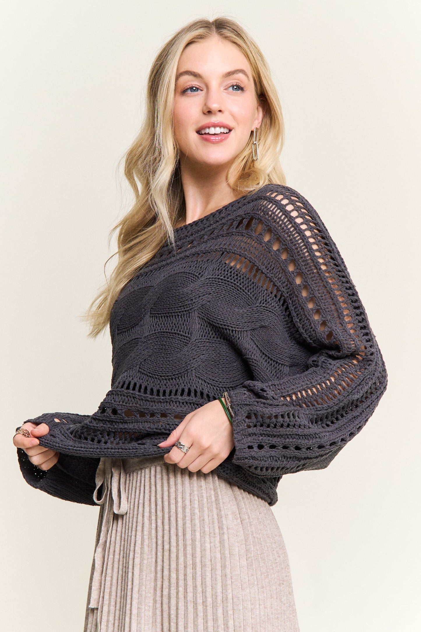 Crocheted Open-knit sweater