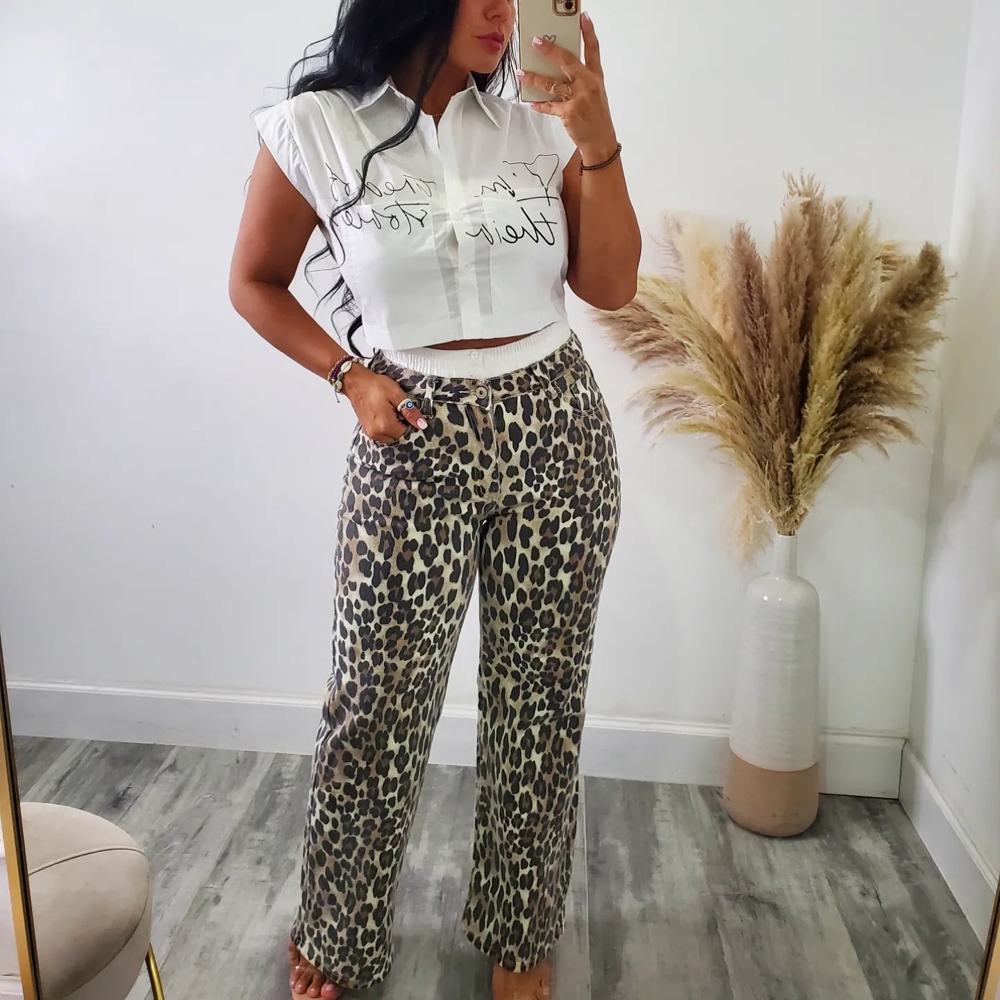 ANIMAL PRINT JEANS