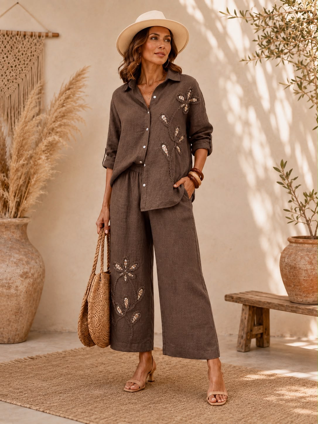 CELINE LINEN PANT SET