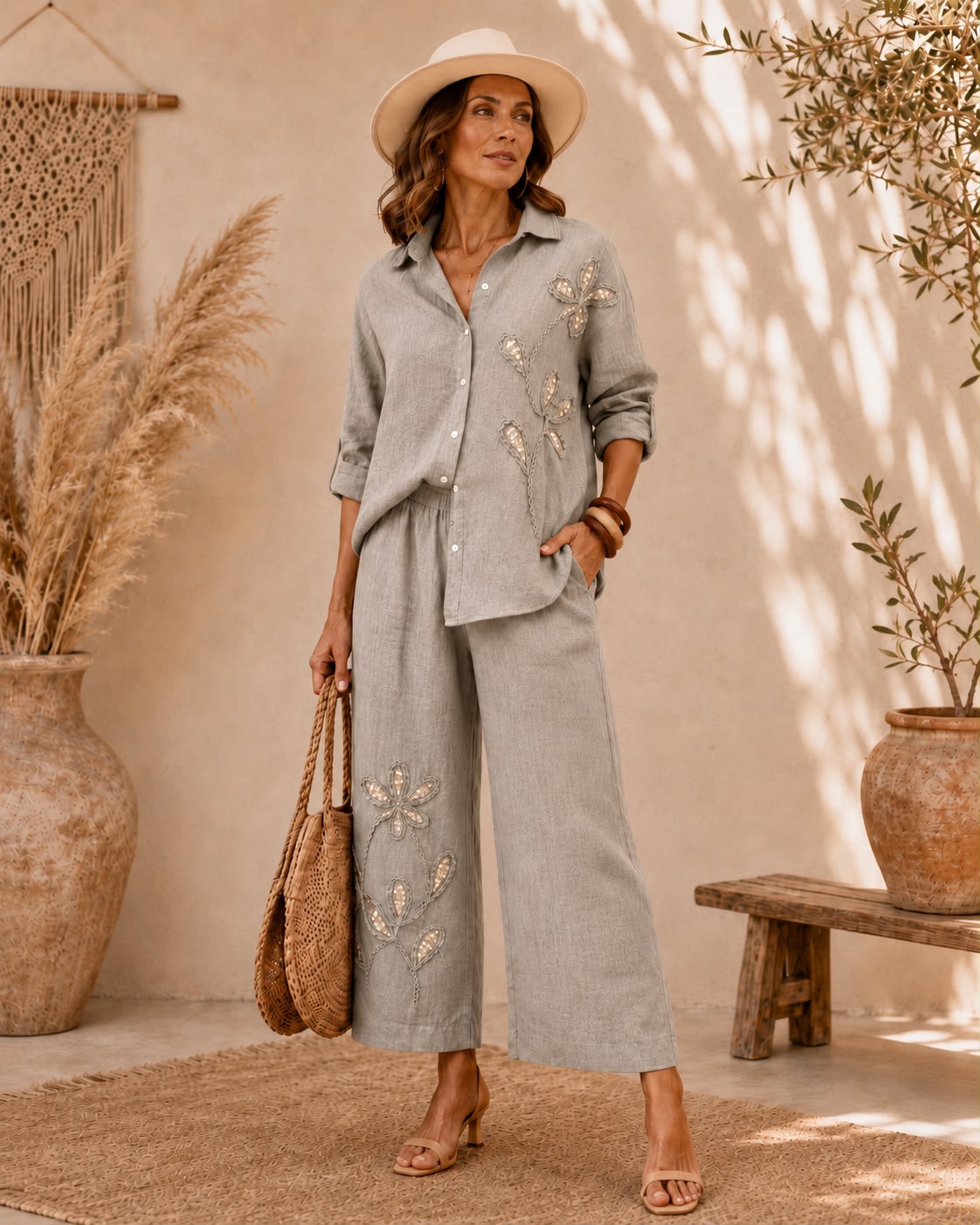 CELINE LINEN PANT SET
