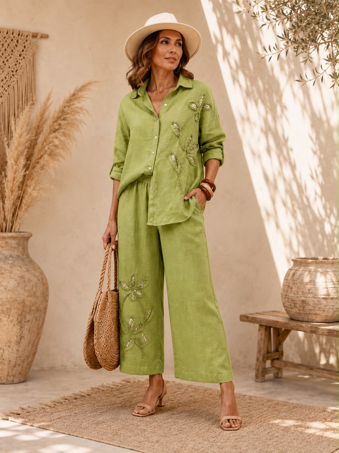 CELINE LINEN PANT SET