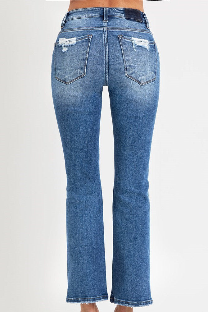 MID RISE-ANKLE STRAIGHT JEANS