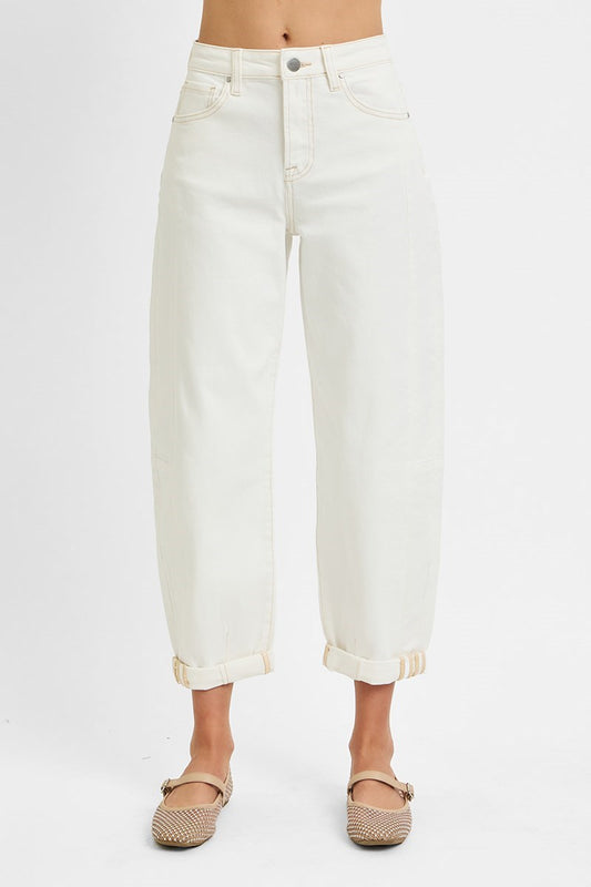 HIGH RISE BARREL JEANS