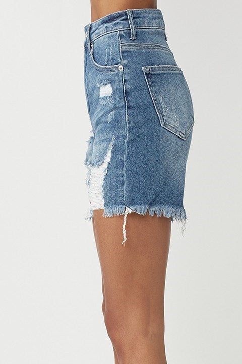 DISTRESSED MID SHORTS