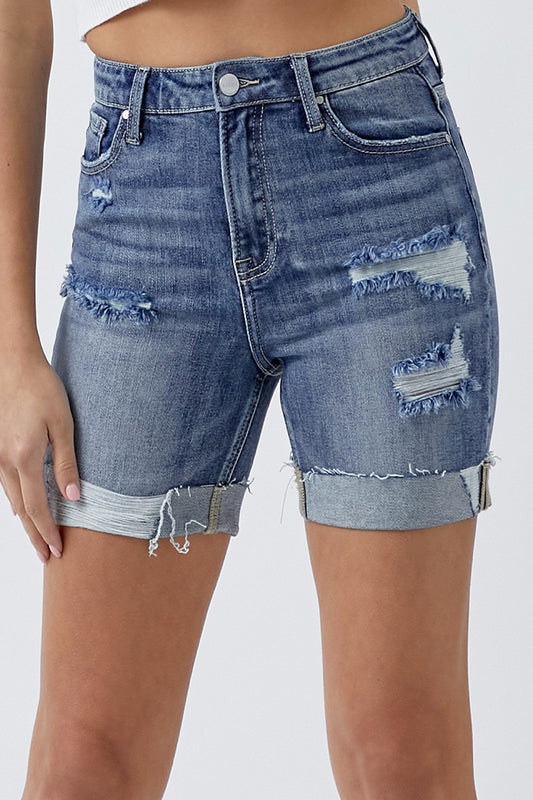 HIGH -RISE CUFFED SHORTS
