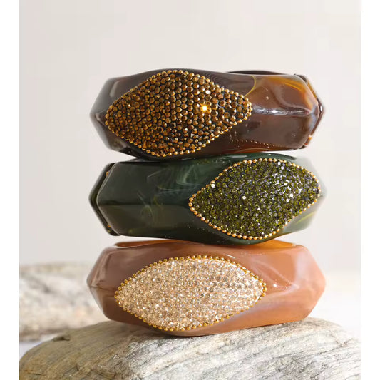 RESIN RHINESTONES BANGLES