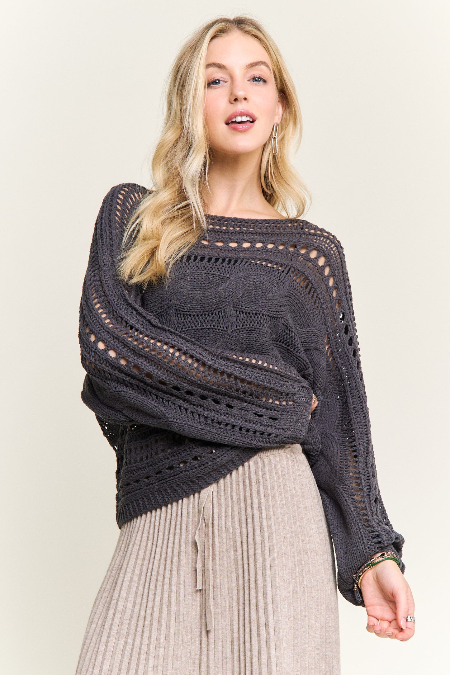 Crocheted Open-knit sweater