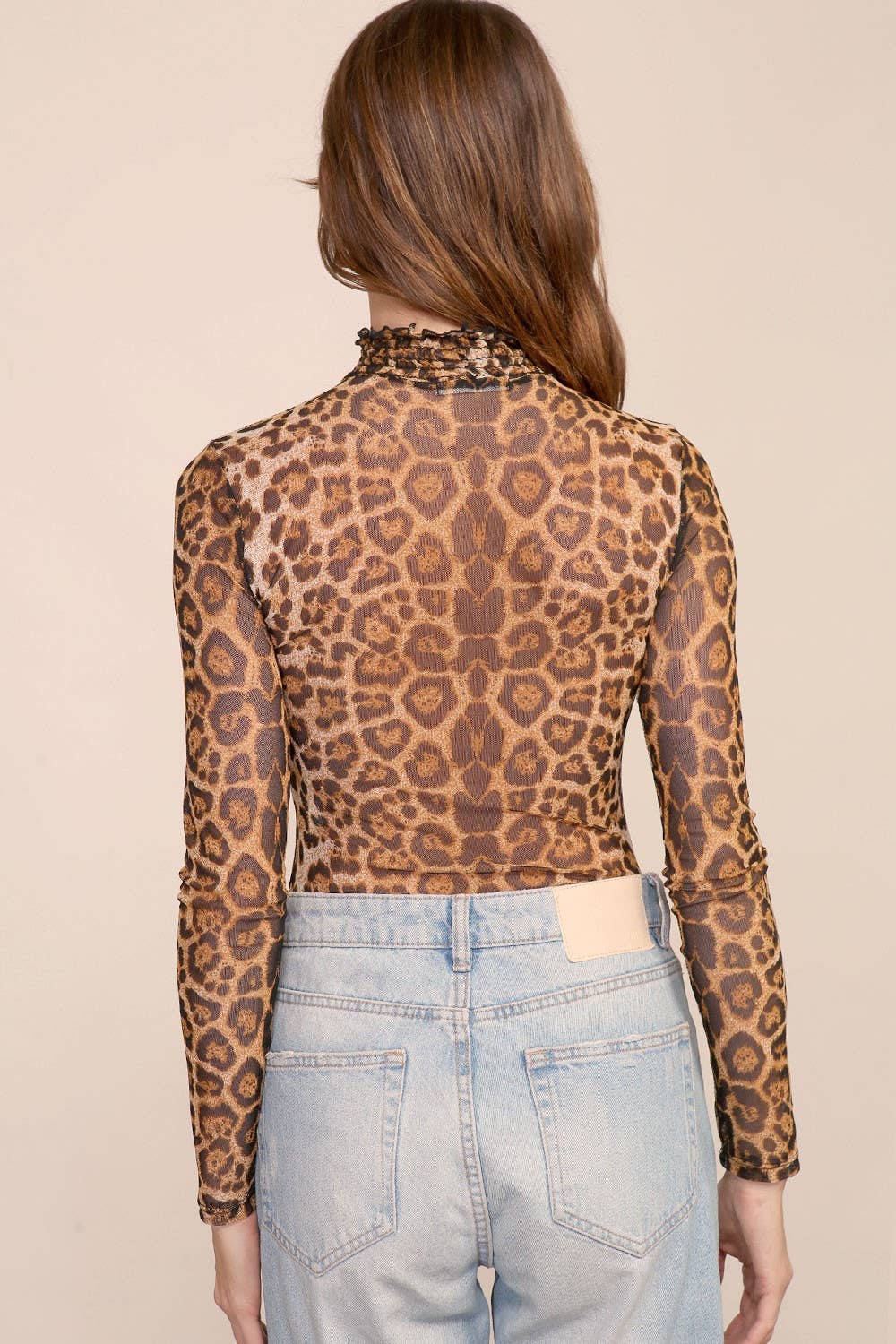 Leopard Print Mesh Bodysuit