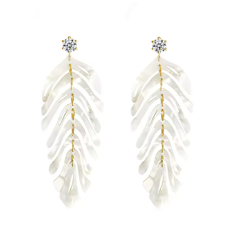 Leaf drop earrings