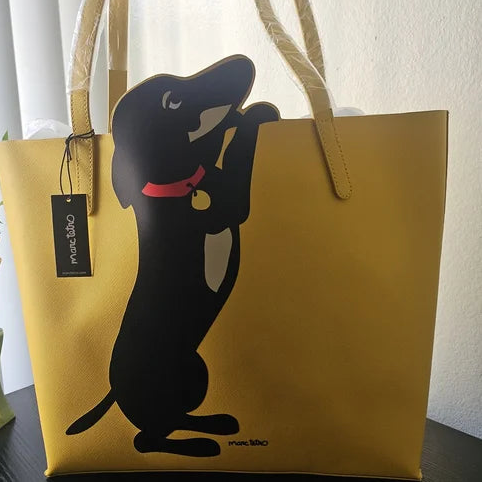 Dachshund on Yellow tote bag