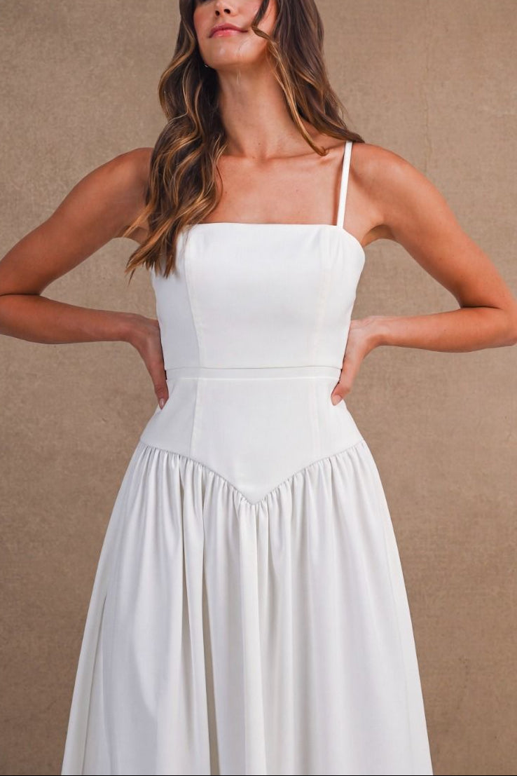 BACK POLKA DOT BOW DETAIL DRESS