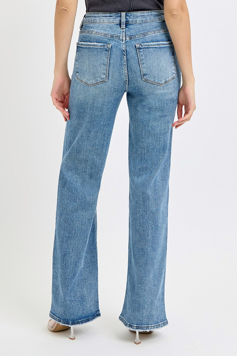 Rise wide jeans
